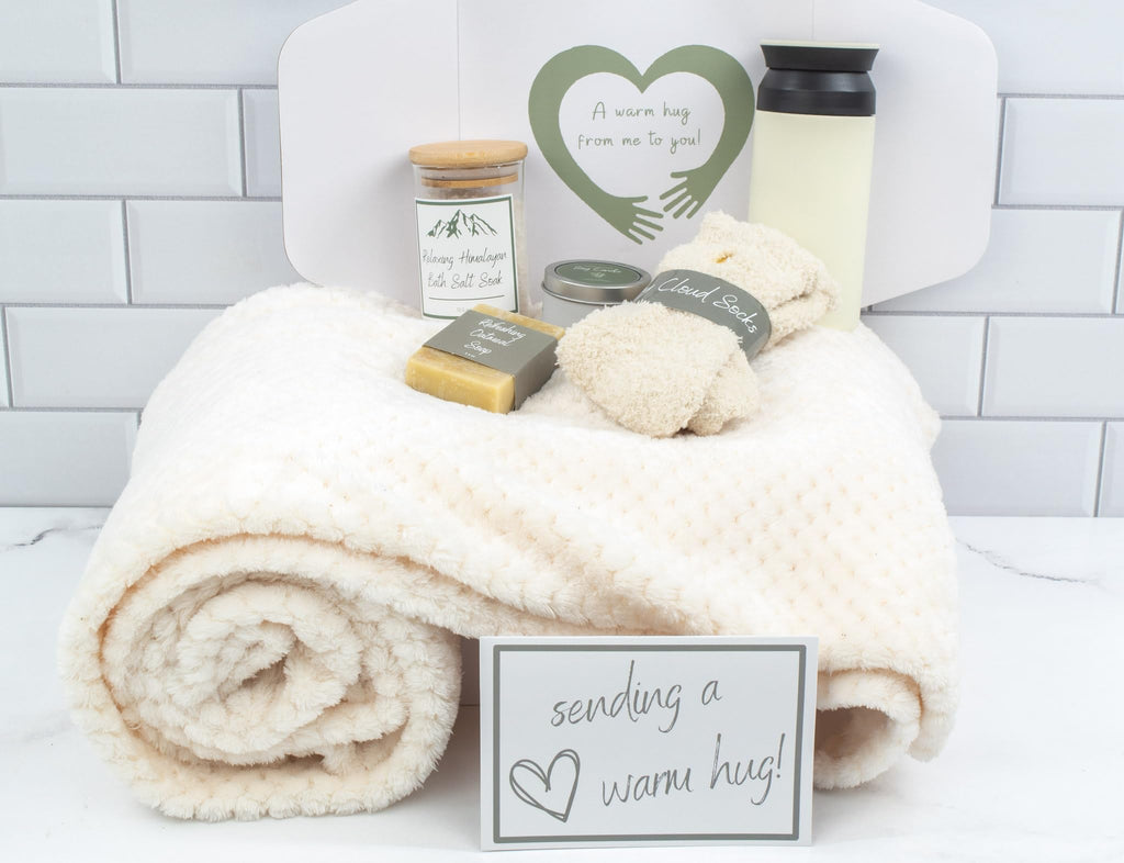 A Warm Hug Gift Box for Women - Cozy, Relaxing Self Care, Get Well, Sympathy, Thinking of You - Thoughtfully Curated