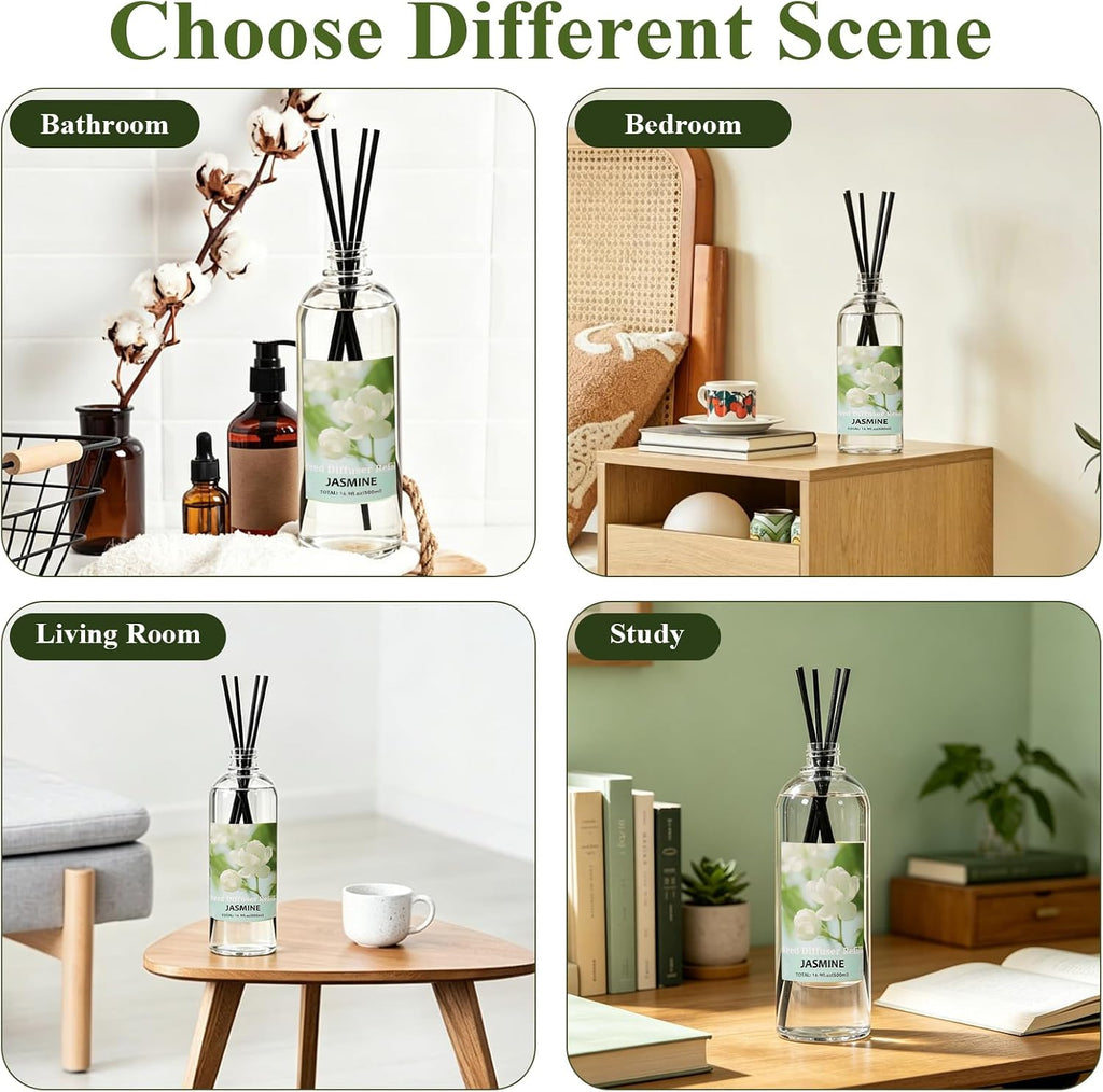 Reed Diffuser Refill, Jasmine Scent Diffuser 500ml Long-Lasting Summer - Set of 169