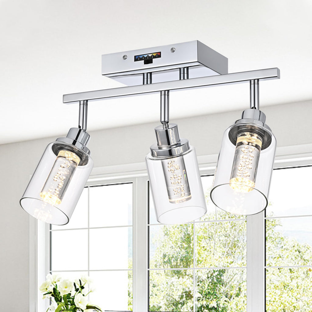 Dimmbale LED Track Lighting Kit Chrome Ceiling Mount