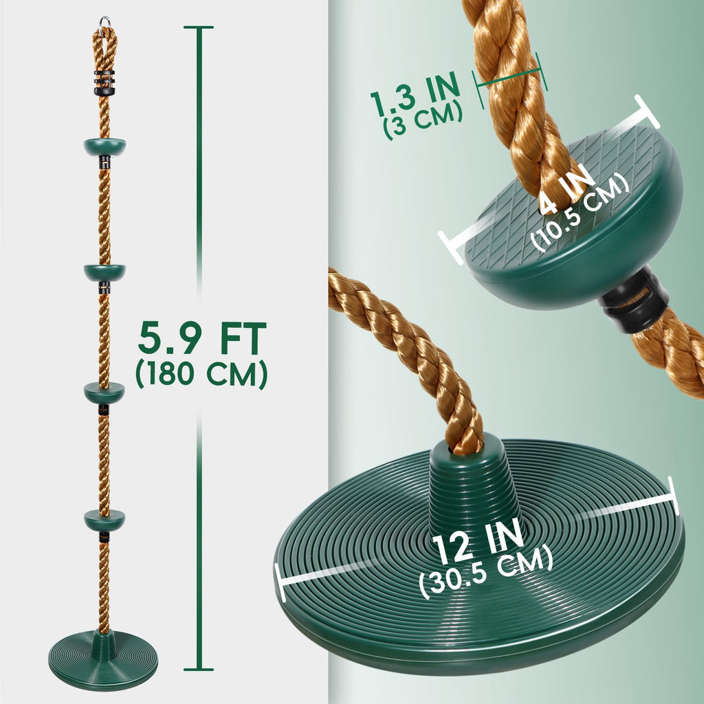 Tree Swing for Kids Rope Swing for Tree Climbing Rope for Kids-Green