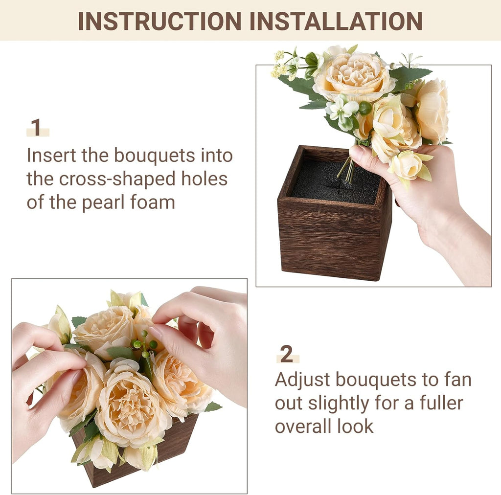 Small Mini Artificial Flower Table Centerpieces Decor - Set of 3