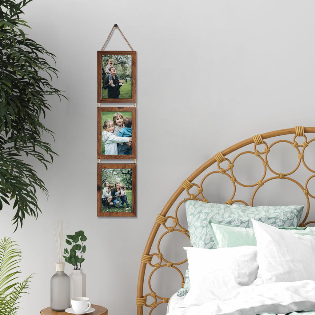 5x7 Collage Picture Frames, 6 Openings Hanging Photo Frame Set Display Vertical 5 by 7 inch Pictures for Wall Decor
