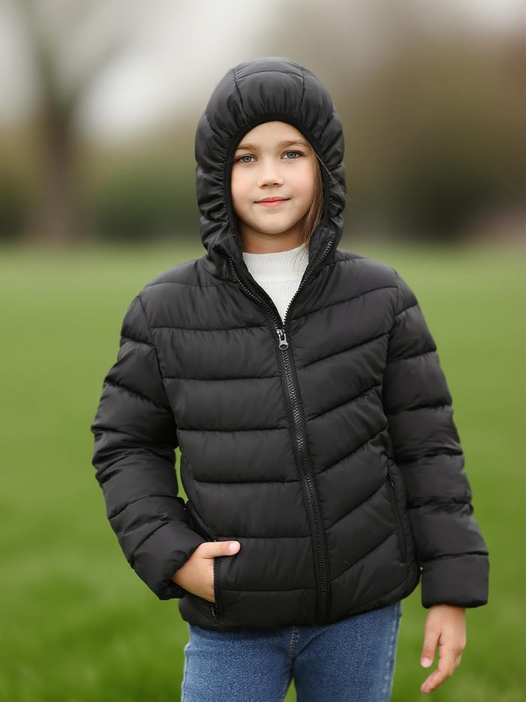 Girls Winter Coat Lightweight Puffer Jacket Zip Pockets