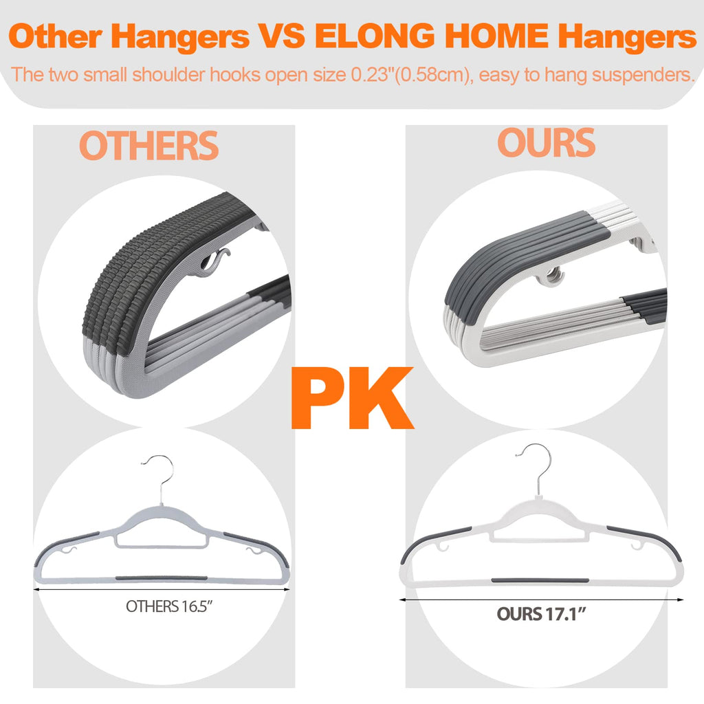 Plastic Hangers 30 Pack, Non Slip Slim Clothes Hangers