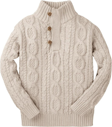 Boys Sweaters Kids Turtleneck Cable Knit Pullover Sweater Tops