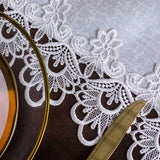 Rectangular Lace Fabric Tablecloth with Macrame Border Clear Embroidered Kitchen Tablecloths for Ele