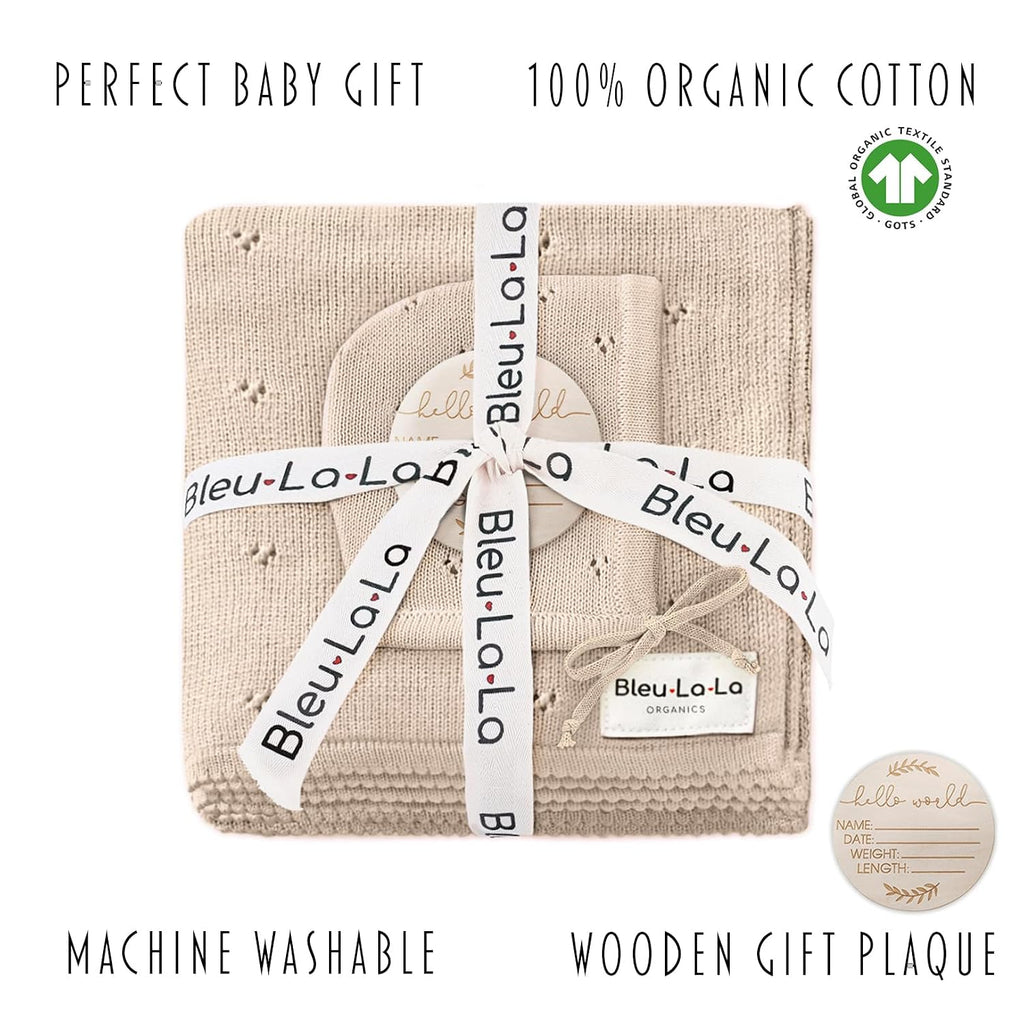 Baby Gift Set - Organic Cotton Newborn Blanket Essentials, Thoughtful Baby Shower & New Baby Gift for Boys & Girls