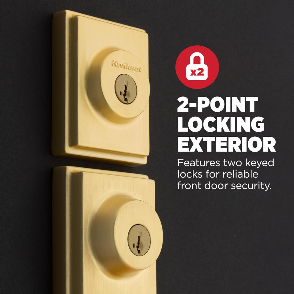 Peralta Front Door Lock Handle and Deadbolt Set, Entry Handleset Exterior with Interior Reversible Lever - Door Handleset