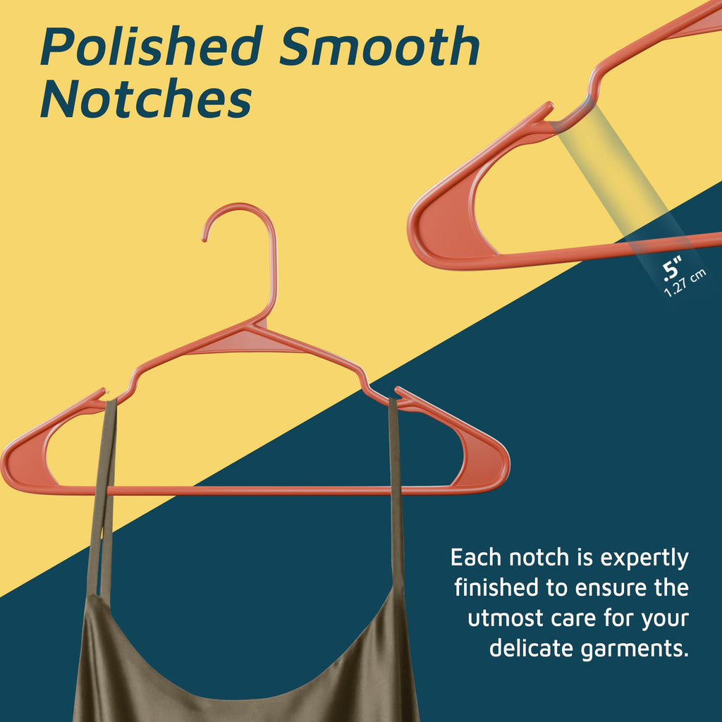 Plastic Clothes Hangers - Heavy Duty Hanger Set, for Organizing Clothes, Dresses, and Coat, Holds Up to 5 lbs