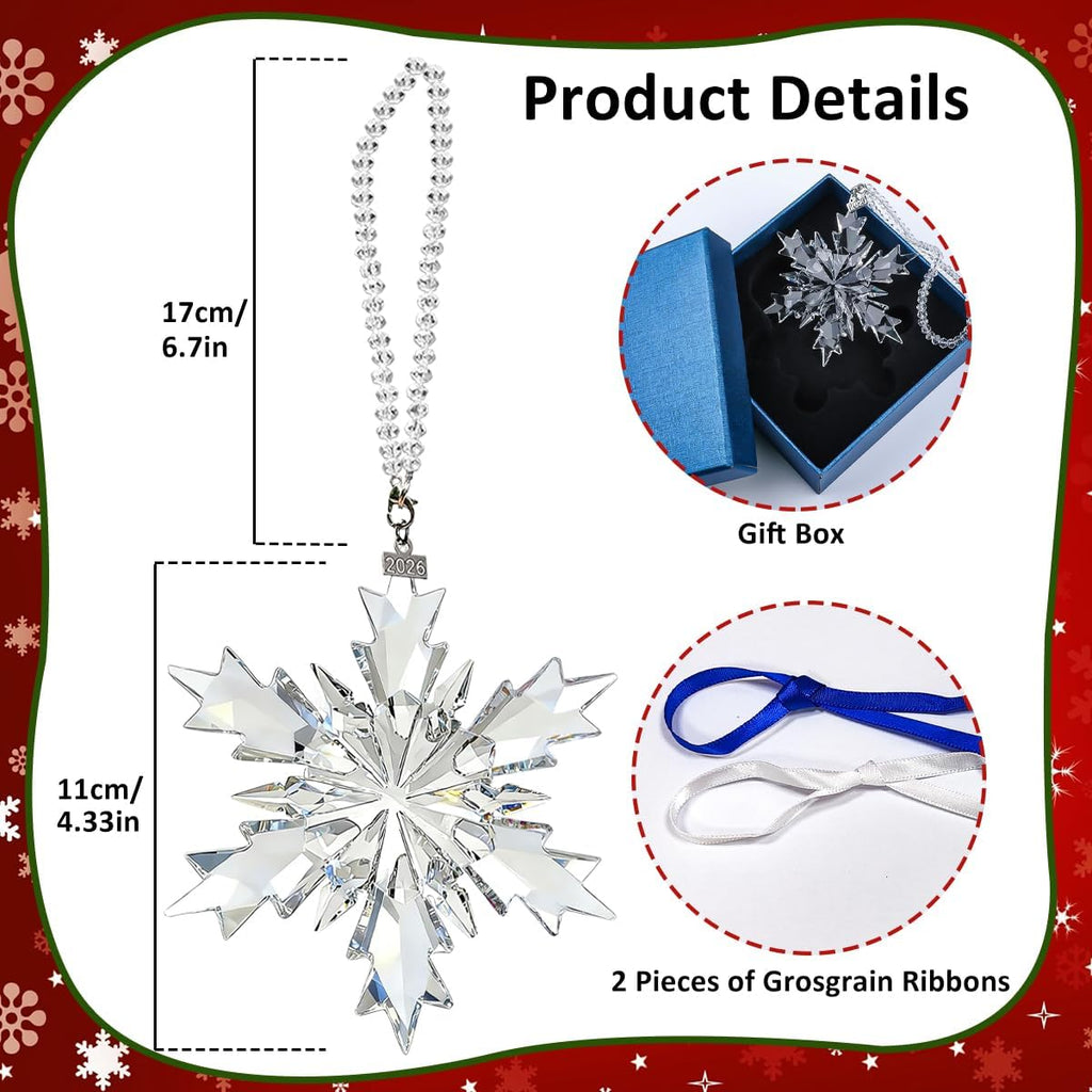 Crystal Christmas Ornaments 2026, Glass Snowflake Christmas Tree Ornaments