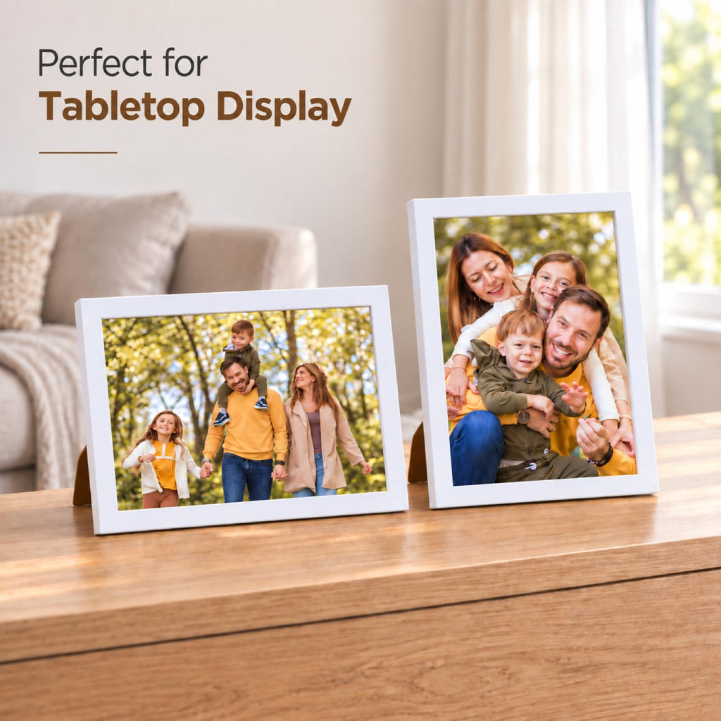 8.5x11 Picture Frame Set of 4 for Certificate Poster Photo, Horizontal and Vertical Formats for Wall Hanging or
