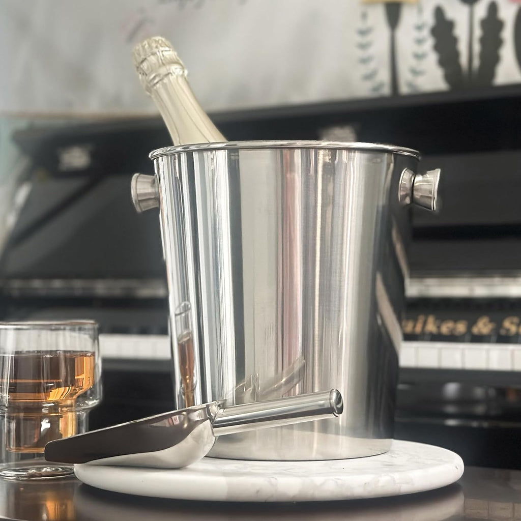 Champagne Bucket With Ice Scoop,Stainless Steel Wine Bucket For Bar,large Ice Buckets For Parties, Wine Chiller
