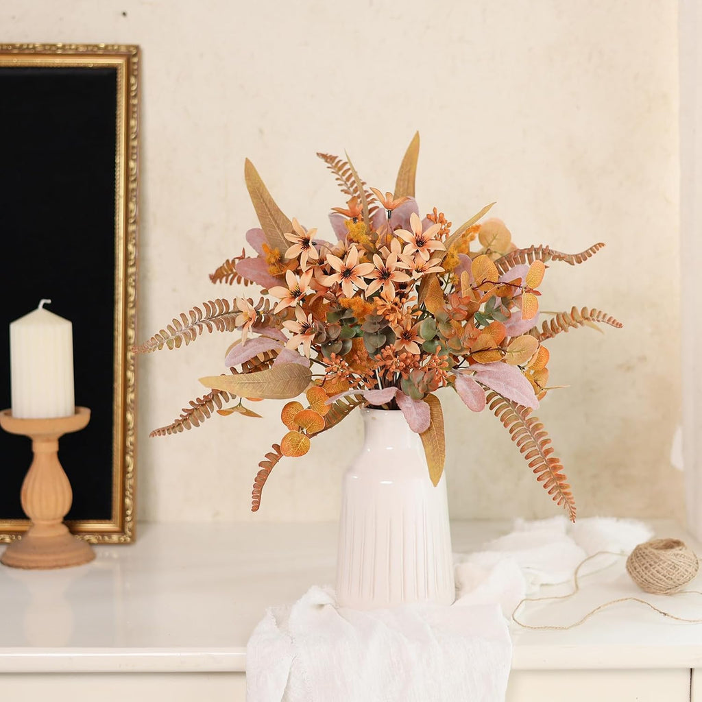Kinds Artificial Greenery Stems Box Set for Fall Decor(Orange) - Set of 75