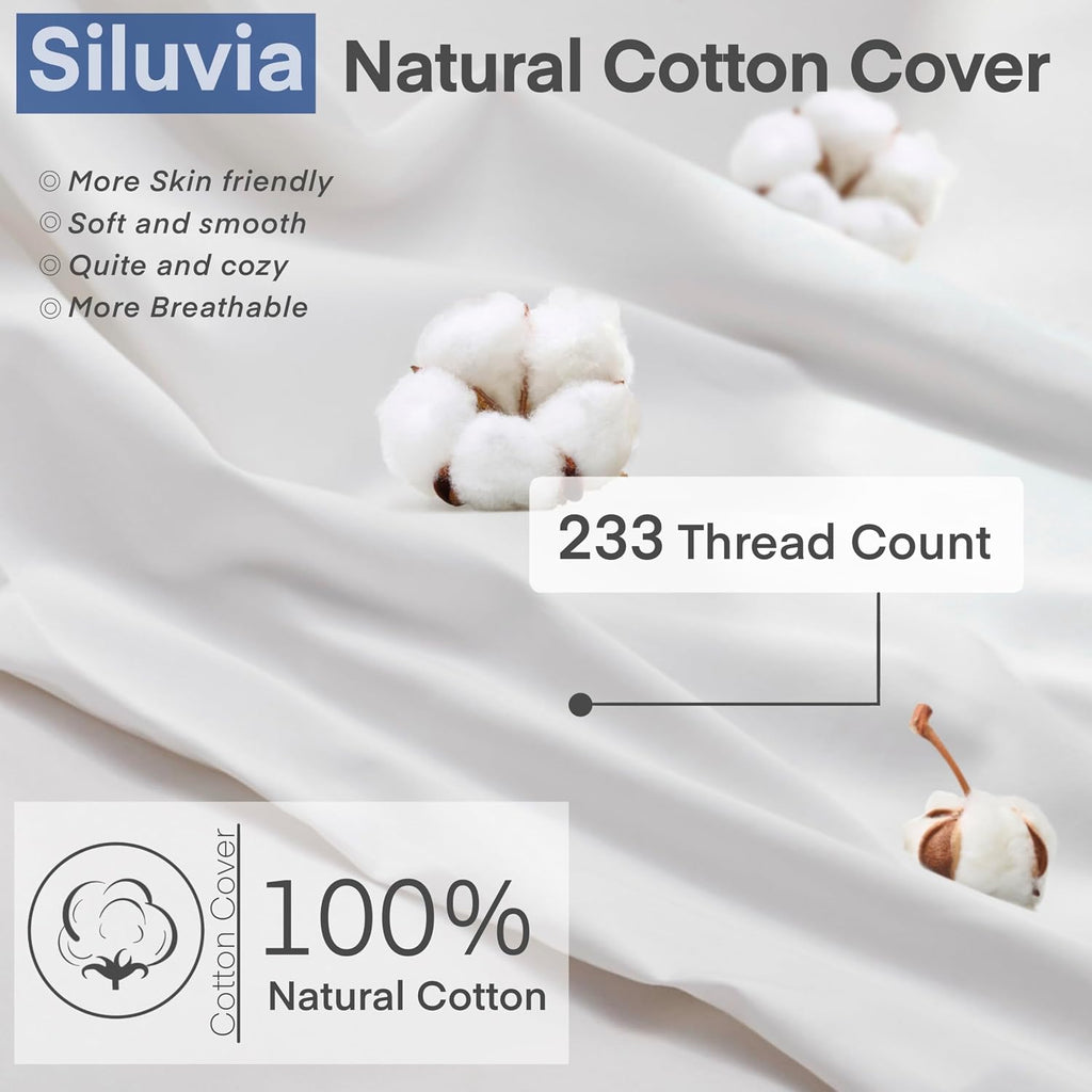 20x20 Down Alternative Pillow Insert 2 Pack, 100% Cotton Cover - Set of 2