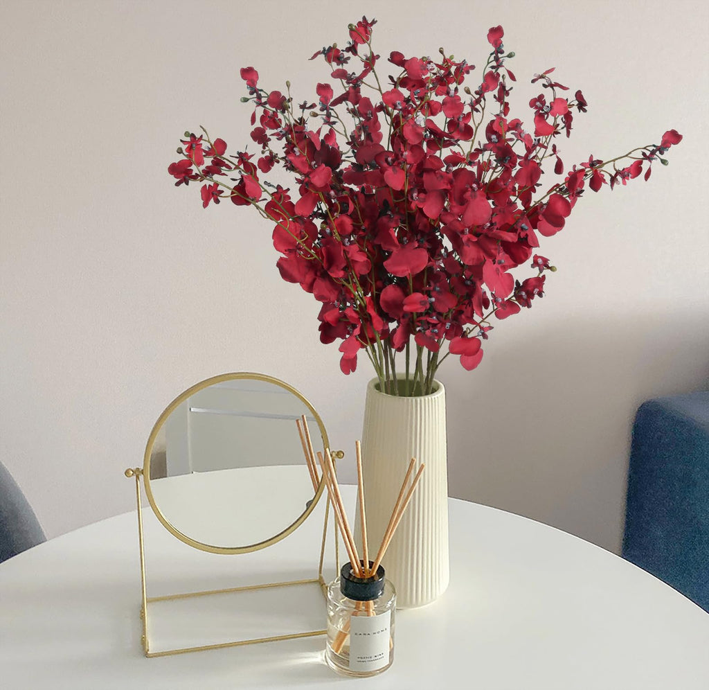 Orchids Artificial Flowers, 10 PCS (Each 37'') Faux Orchid Artificial Orchids Long Stem Orchids Fake for Indoor