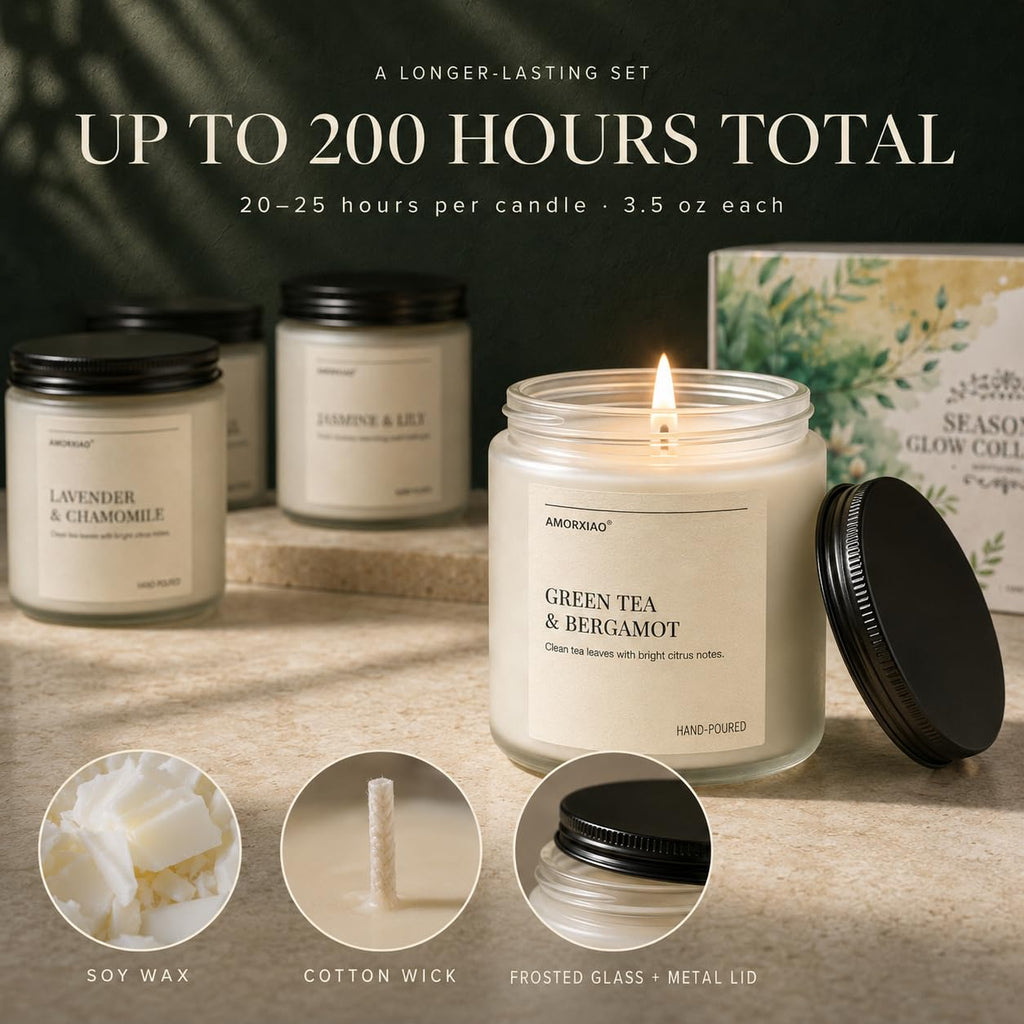 Scented Candles Gift Set for Women, 8 Pack Soy Wax Jar Candles
