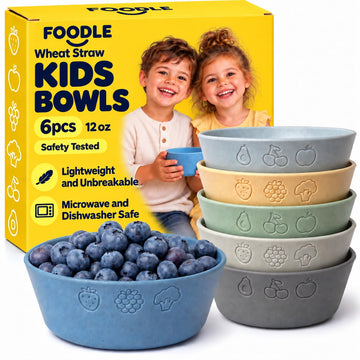 Wheat Straw Kids Bowls - Microwave and Dishwasher Safe Toddler Bowls