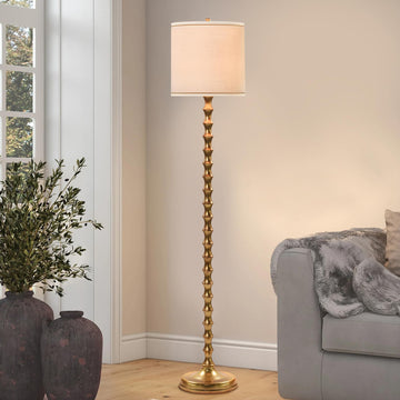 64.5" Gold Floor Lamp, Antique Gold Floor Lamps