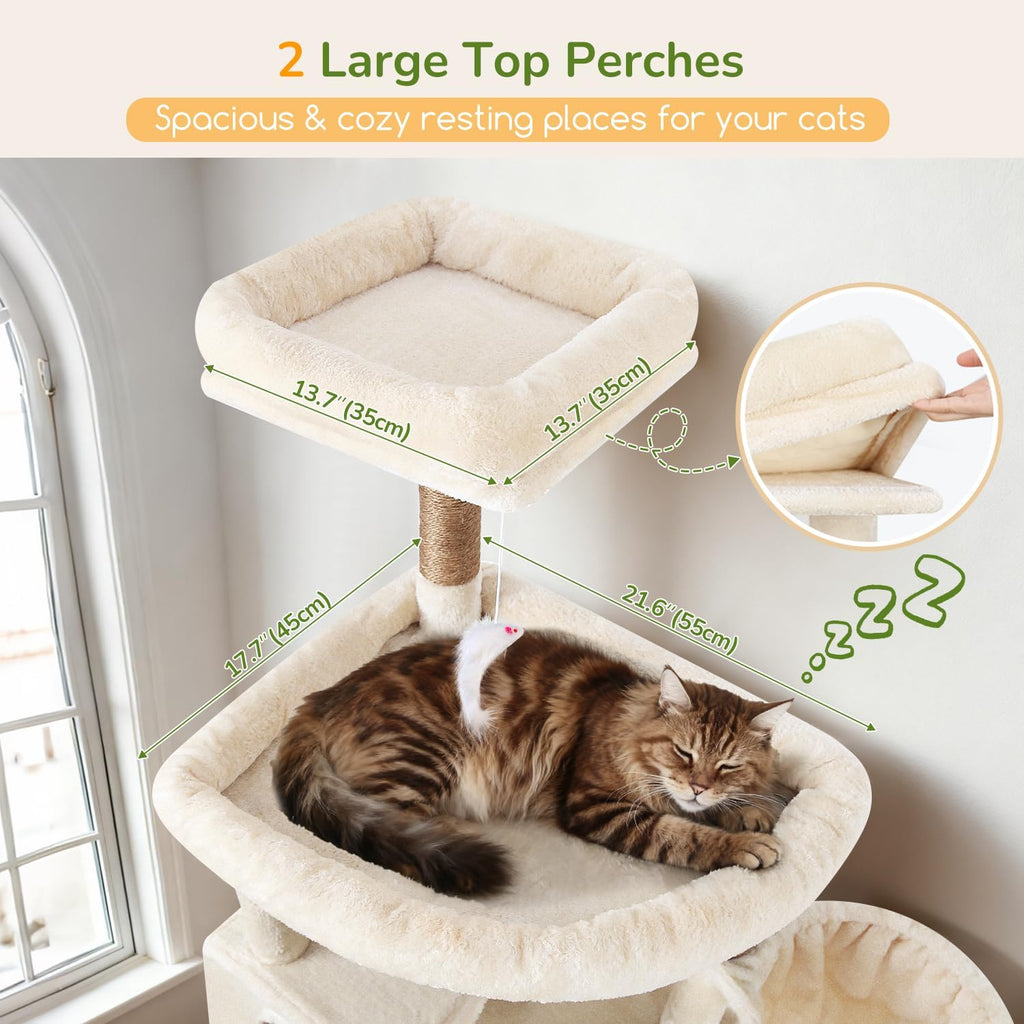 82in Extra Large Cat Tree Tower for Indoor Cats Large Adult
