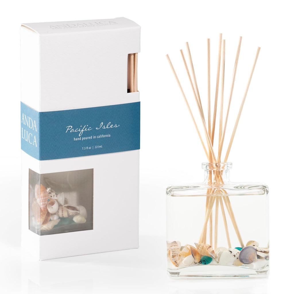 Pacific Isles Botanical Reed Diffuser | 7.5 fl oz | Aromas of Vanilla, Sandalwood and Sea Salt Multi Color