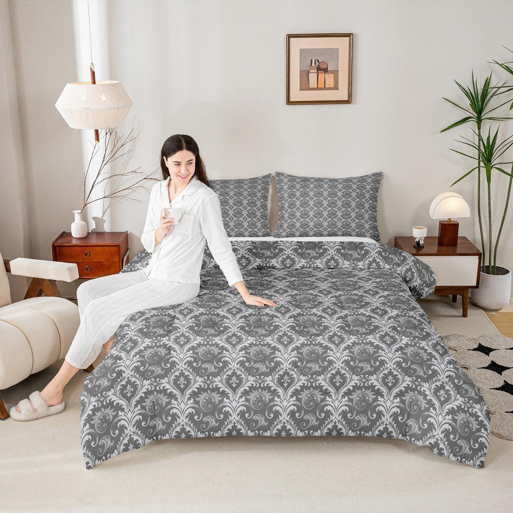 Gothic Damask Comforter Set Bedding Set 3 Pcs