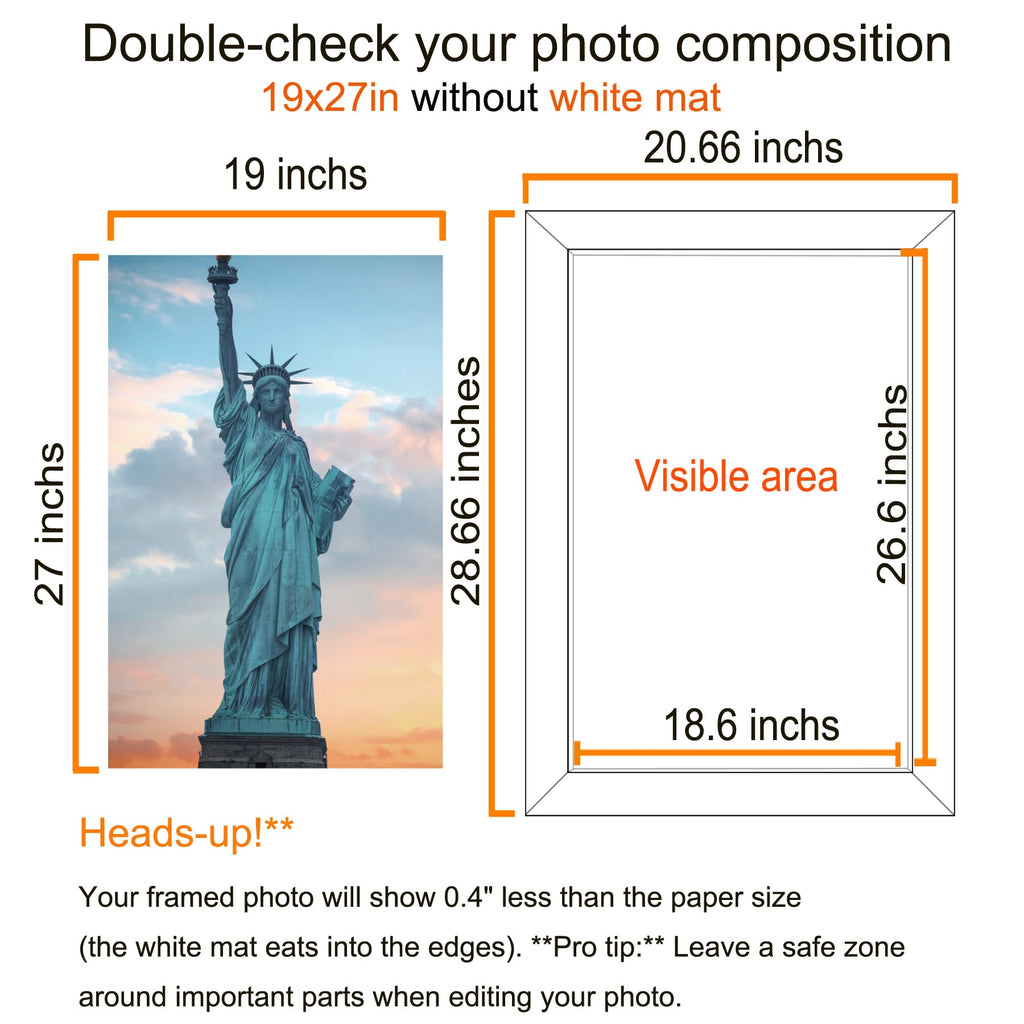 19x27 Picture Frame Black, Poster Frames for Wall Hanging, 19 x 27 Large Frames with Acrylic Protection, 1 Pack