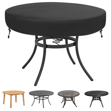 Round Outdoor Table Covers Waterproof, 54"Dia Patio Table Cover, Black