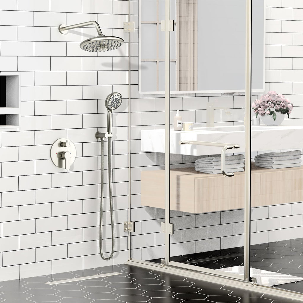 10" Rain Shower Head Shower Faucet Set with Handheld Spray