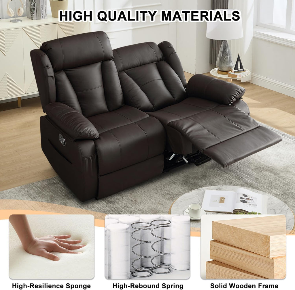 58.3" Reclining Loveseat Sofa, RV Loveseat Recliner Couch