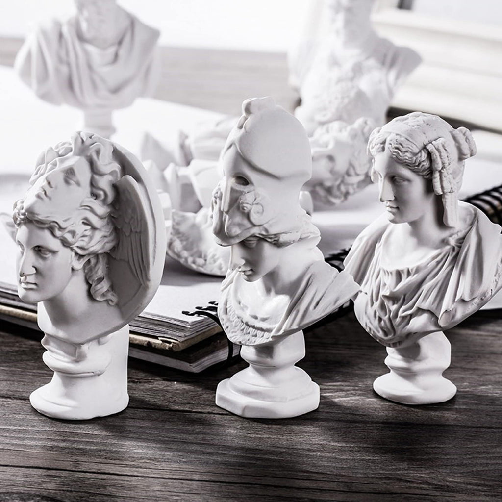 Greek Bust Statue and Sculptures Set of 10 PCS Greek Bust Statue Decor Resin Mini Greek Mythology Figurine Greek God