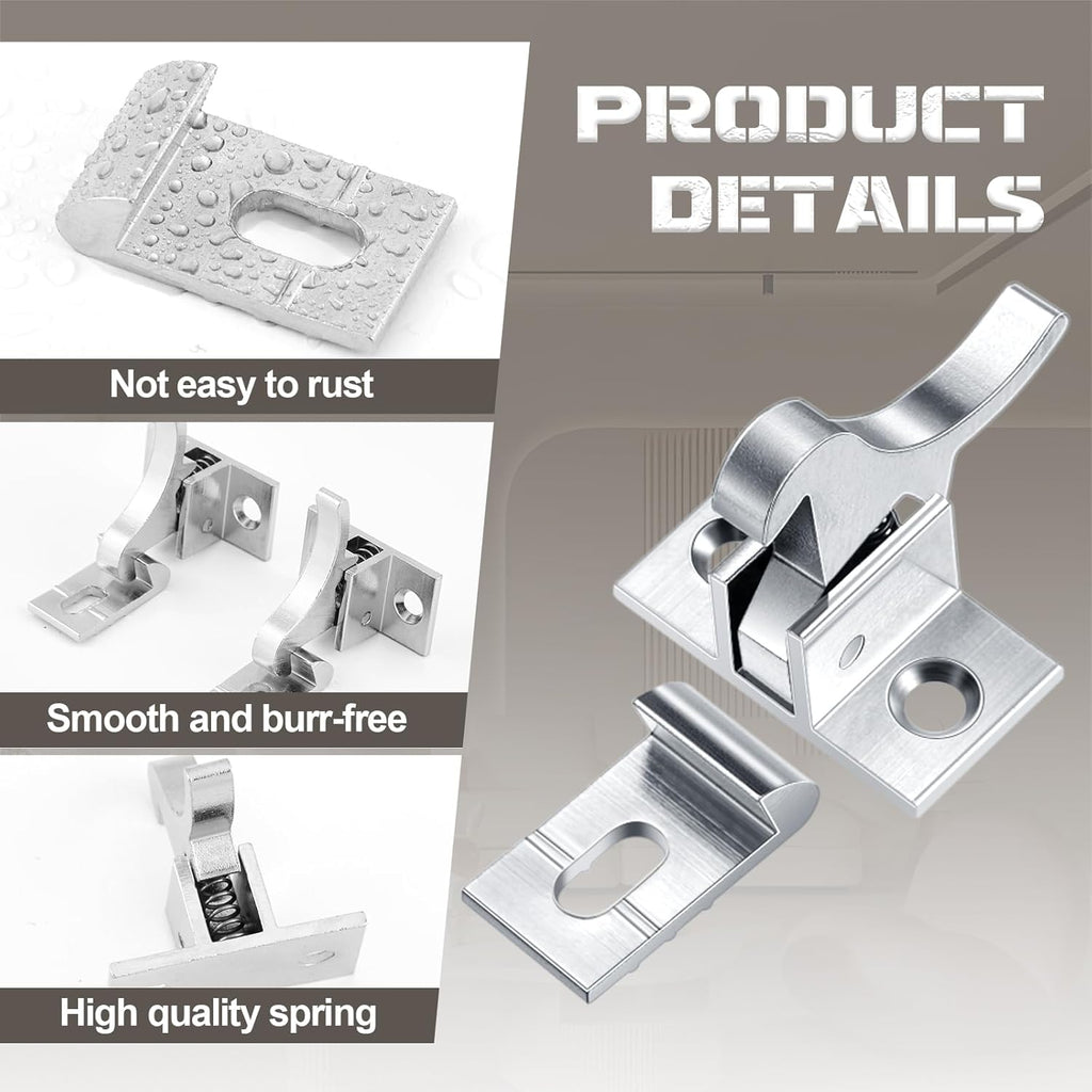 8 Pcs Brass Heavy Duty Cabinet Door Latch Closets Door Elbow Latch Cabinet Latch with Mounting Screws Hardware Window