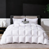 Goose Feather Down Fiber Comforter Twin, Ultra Soft Medium Warm Duvet Insert