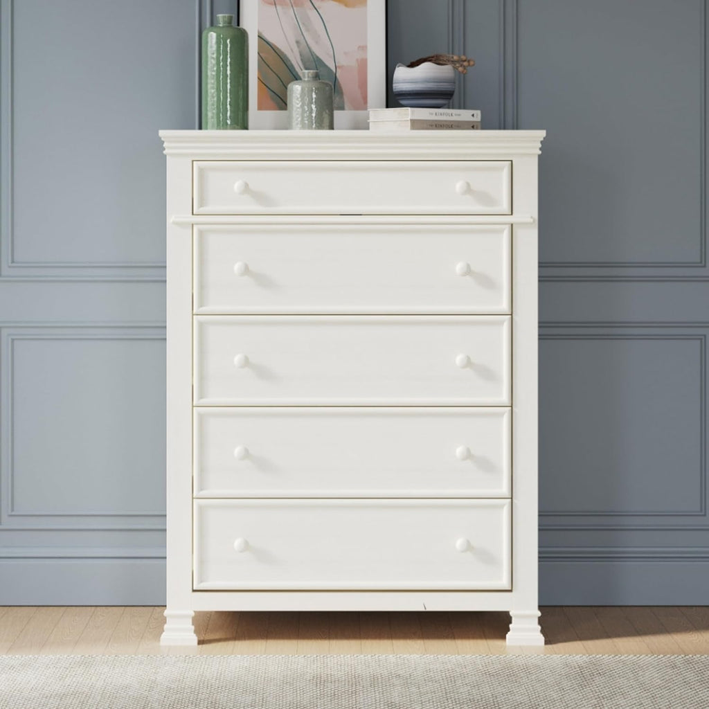 Westgate Crib, Double Dresser, Chest, and Nightstand Nursery Set, 4-Piece, Includes 4-in-1 Convertible Crib, Dresser