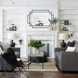 Black Wall Mirror , 36''X24'' Black Bathroom Mirror with Metal Frame, Antique Decorative Mirror Decor