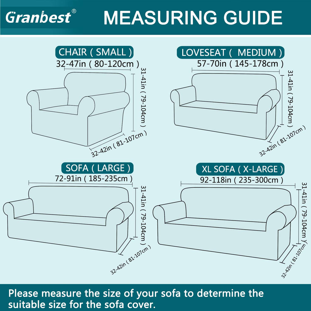 Premium Waterproof Sofa Cover High Stretch Couch Slipcover Super Soft Fabric Couch Cover (Light Gray, Chair), Small