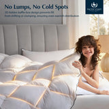 Luxury White Goose Feather Down Fiber Comforter King, All Season Hotel Collection Duvet Insert, Ultr