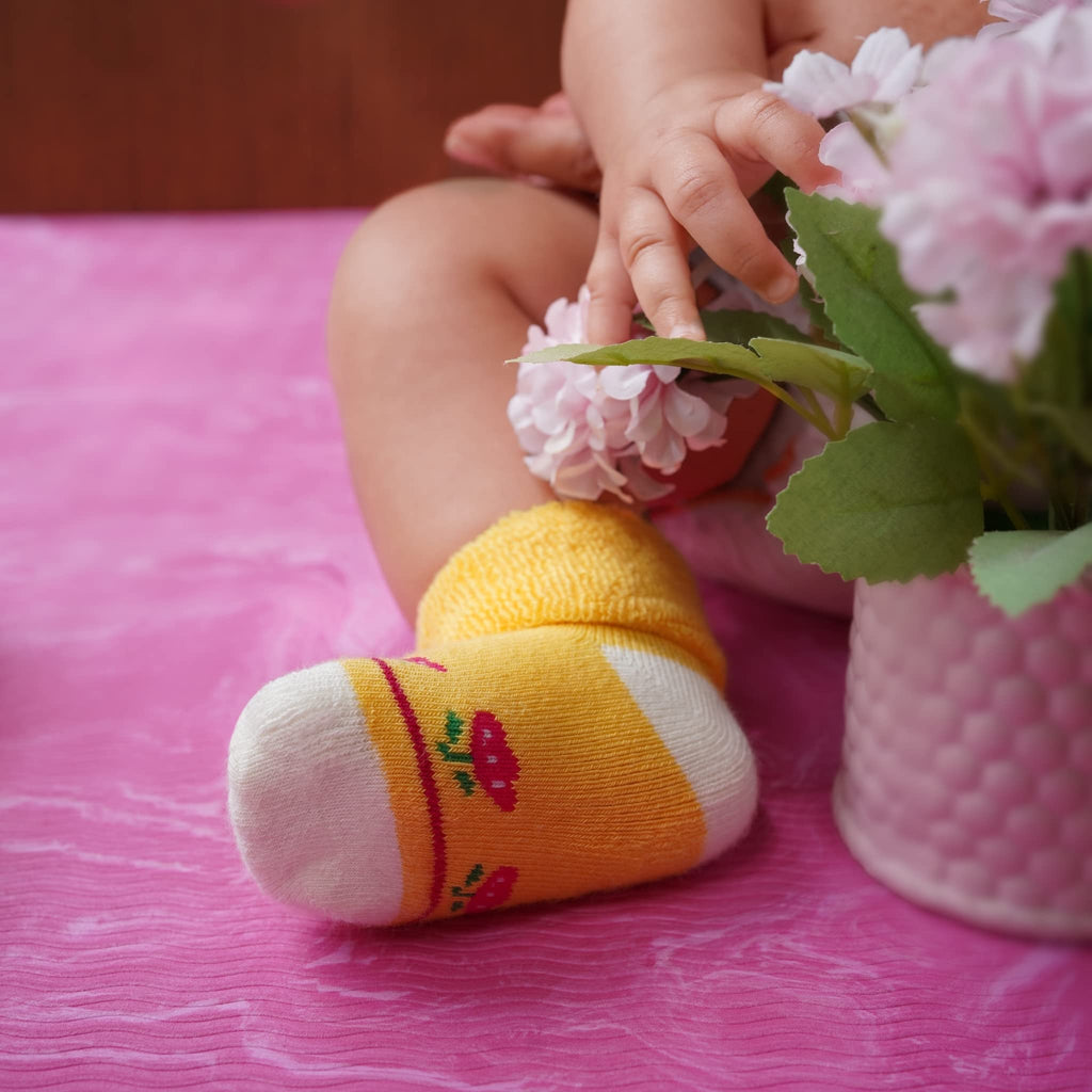 Infant Baby Socks Thick Terry Turn Cuff Socks for Baby Girls (, 12-pairs/BG22)