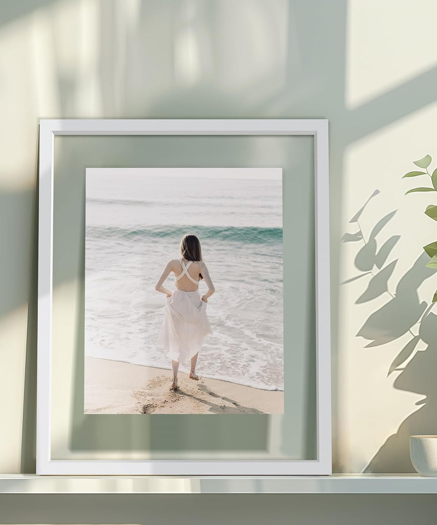 Floating 11x14 Picture Frame White Double Glass Frame Set of 2 | Tempered Double Glass, Wall Display, Pressed Flower