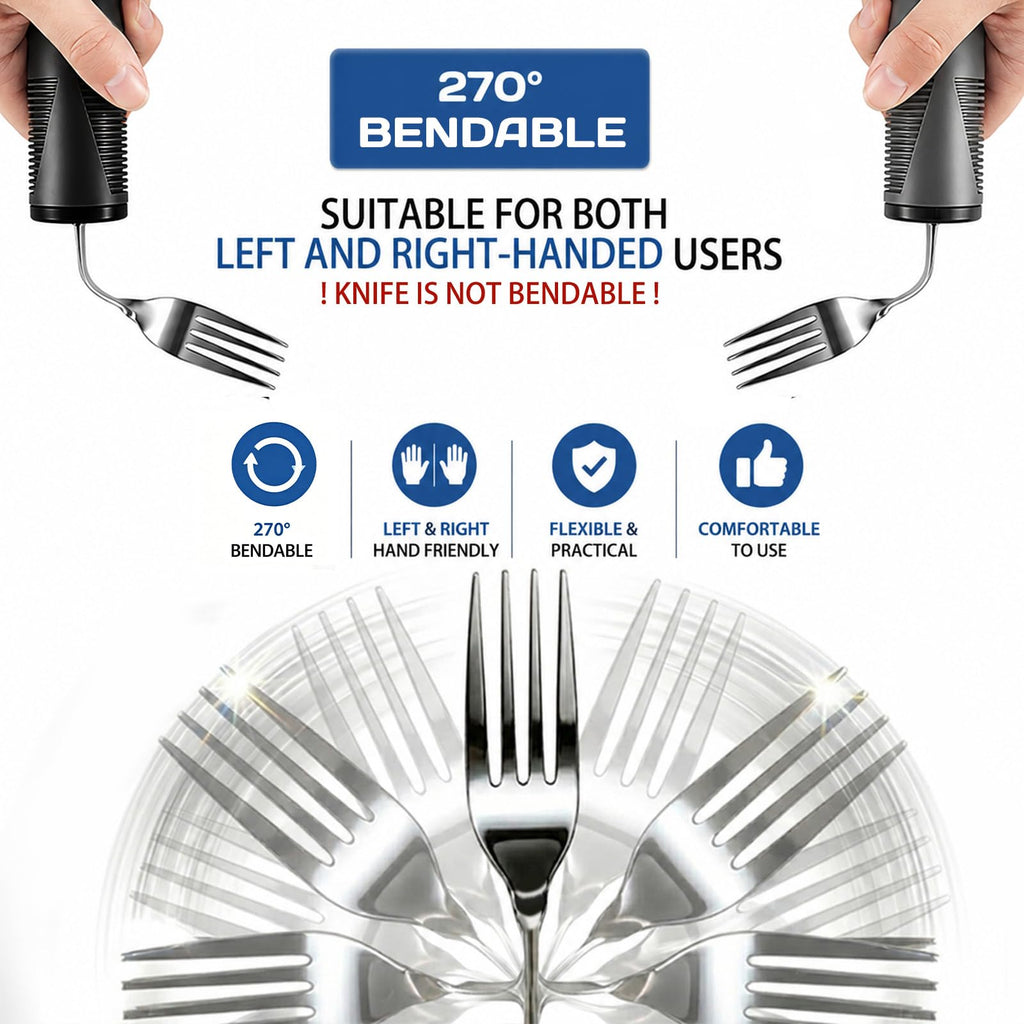 Adaptive Utensils for Hand Tremors, Elderly 270° Adjustable 4PCS