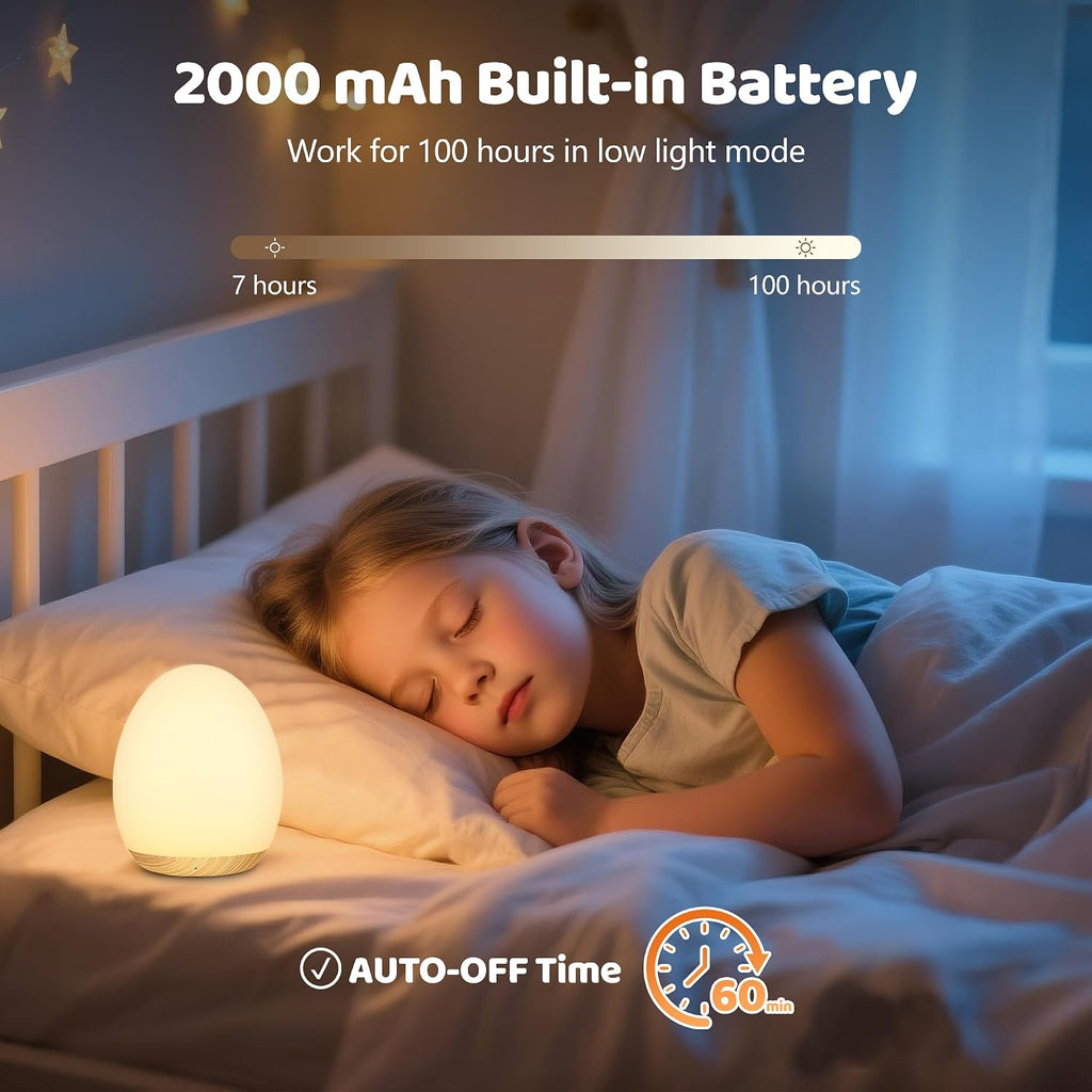 Night Light for Kids, 7 Colors Changing Egg Light
