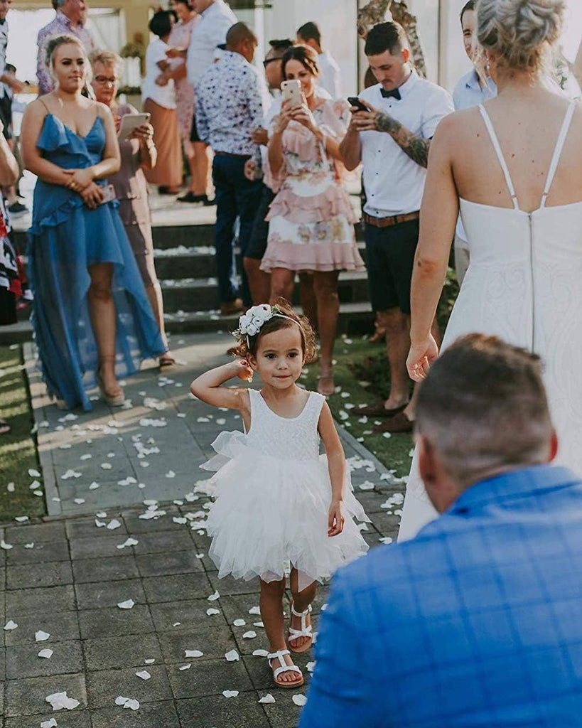 Backless A-line Lace Back Flower Girl Dress