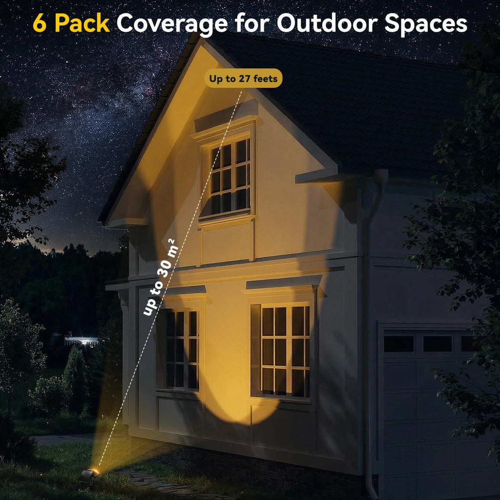 Solar Spot Lights Outdoor Waterproof IP68,RGB Spotlights with Remote,6-Pack
