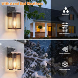 Outdoor Light Fixtures Wall Mount, Waterproof Front Porch Lights, Modern Exterior Lighting Fixtures with E26 Socket
