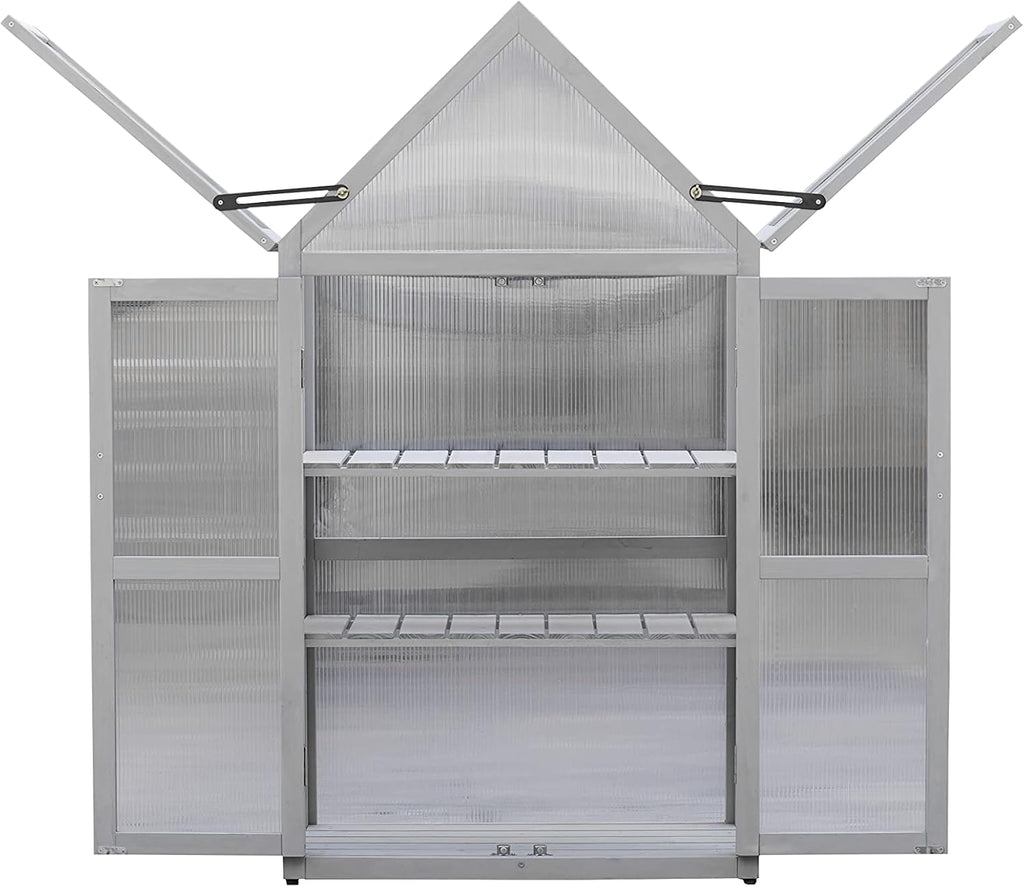 Mini Greenhouse Kit - Outdoor Plant Stand, Small Green House, Indoor Garden & Patio Accessories, Tiered Plant Stand