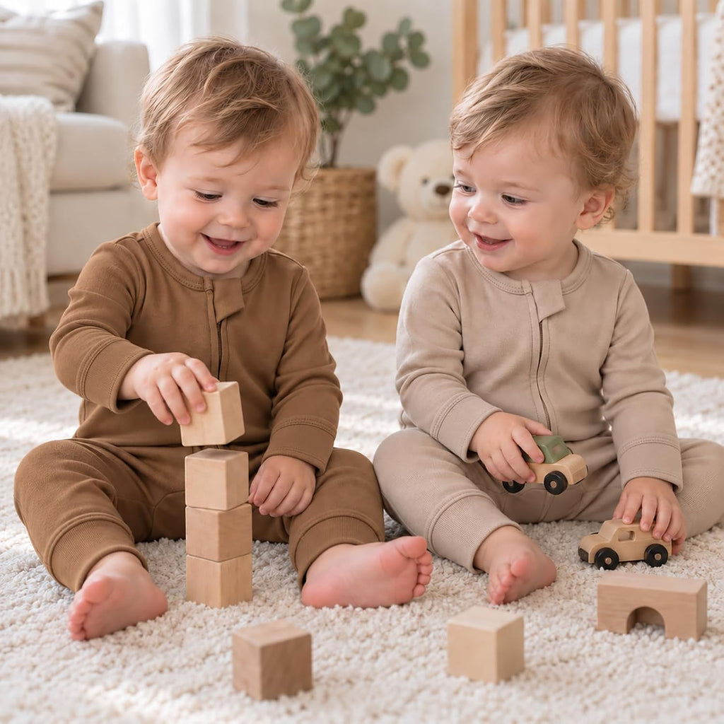 Unisex Organic Cotton Baby Zipper Footless Pajamas