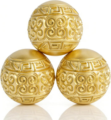 3 inch Matte Golden Decorative Balls for Bowl Filler - Set of 3