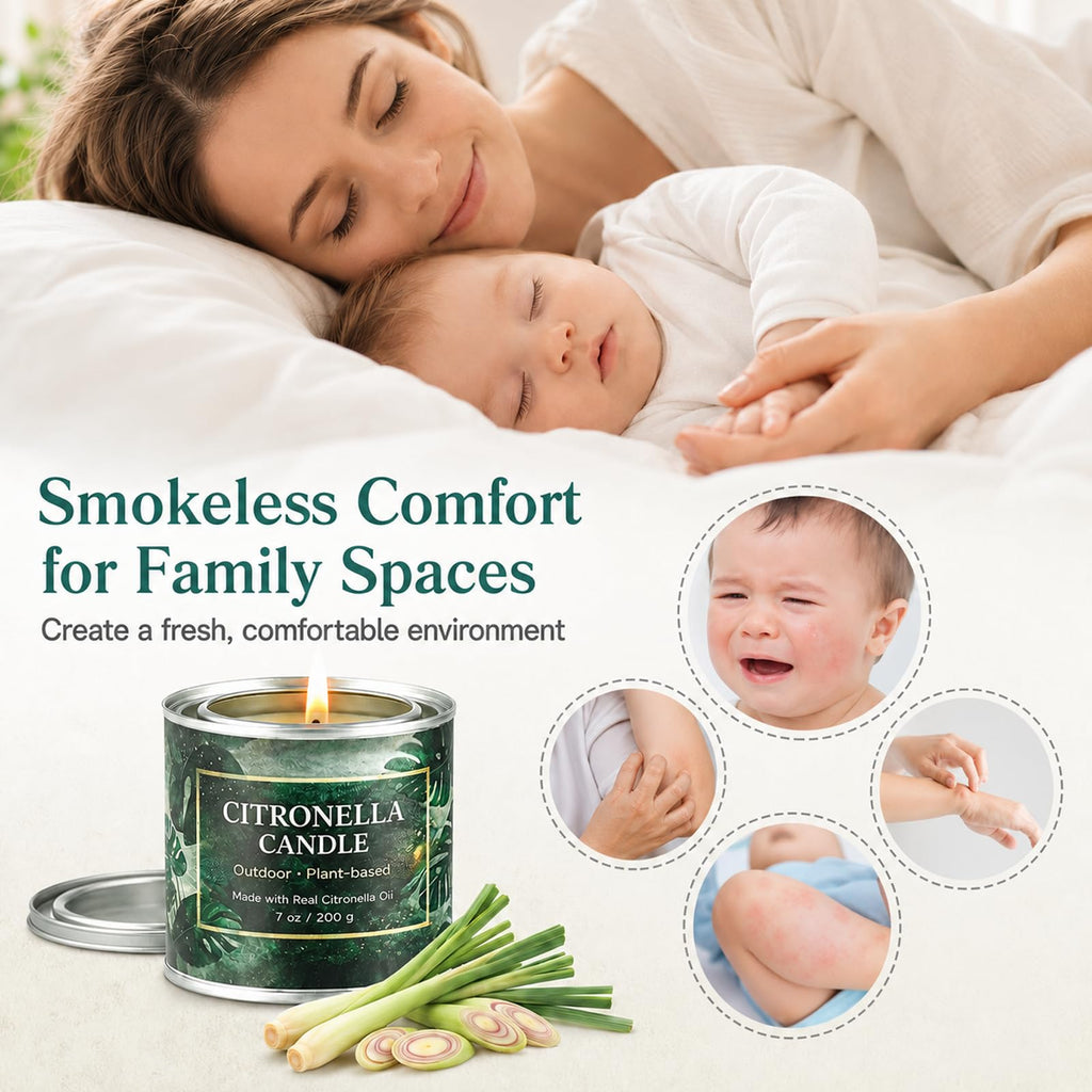 Citronella Candles Outdoor, 6 Pack 42 oz Soy Wax Tin Candles with 7% Citronella Oil, Bonus Magnetic Bottle Opener, Up