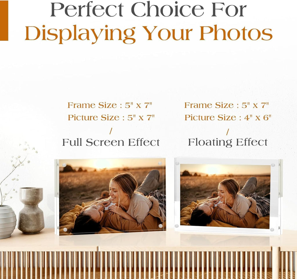 5x7 Acrylic Frame 30 Pack, 20MM Thicker Frameless Clear Picture Frames