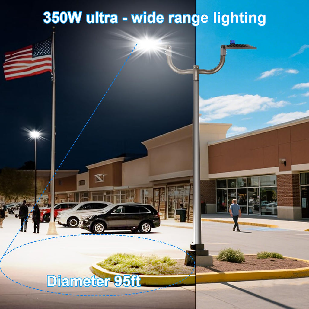 LED Parking Lot Light Dusk to Dawn Outdoor LED Pole Light with Slip Fitter Super Bright IP65 Waterproof