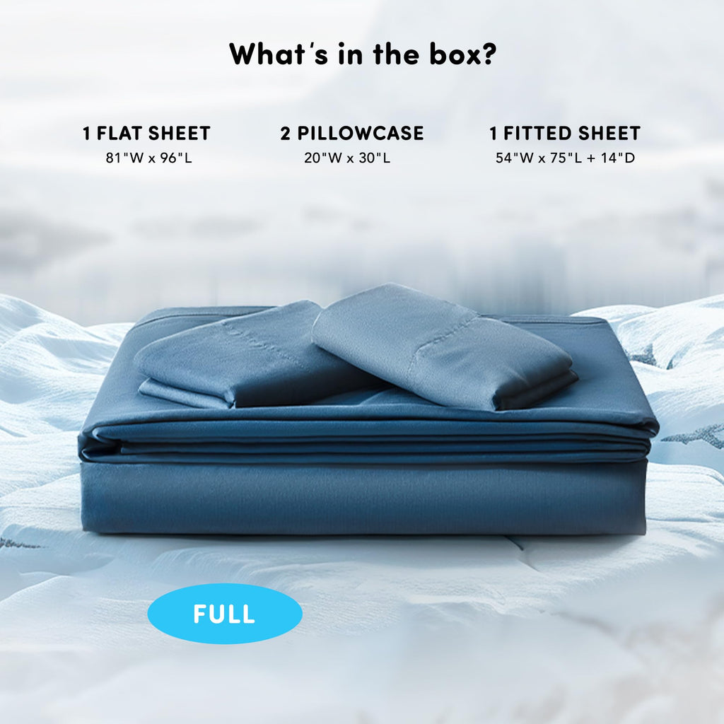 Coolmax Moisture Wicking Cooling Sheet Set, Full 4 Piece